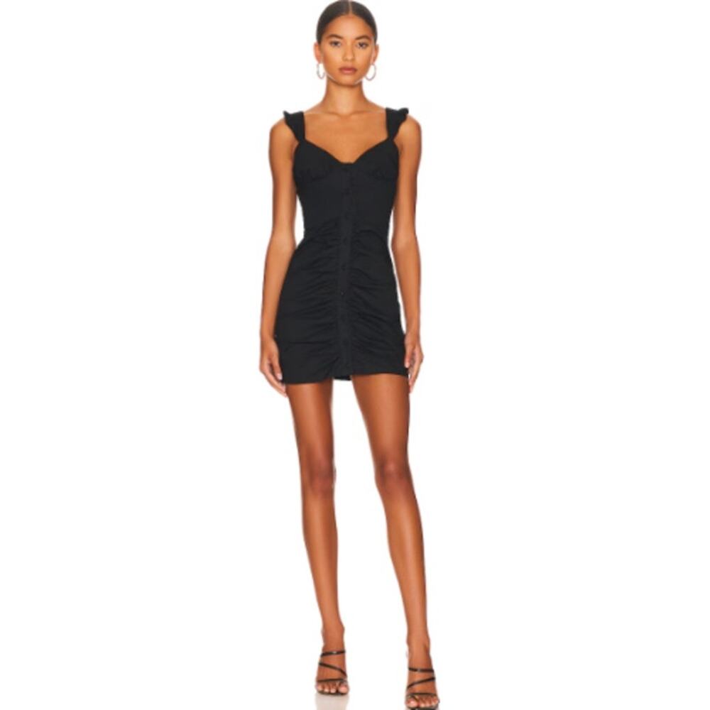 MORE TO COME | NWT Isla Bustier Dress in Black Cotton Mini Sundress XXS